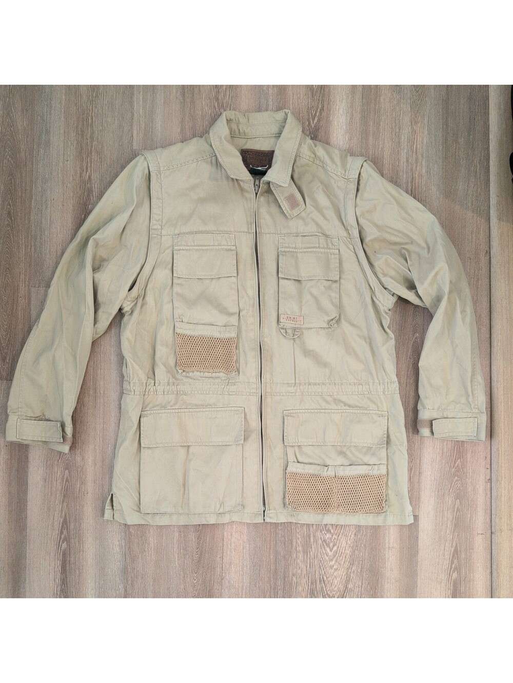 VTG Ralph Lauren Vest jacket M Safari Outdoor fishing chore Twill convertible